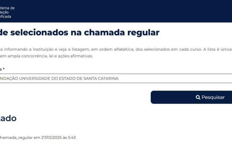 Veja a lista de aprovados na Udesc pelo Sisu 2025