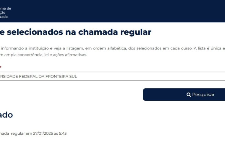 Veja a lista de aprovados na UFFS pelo Sisu 2025