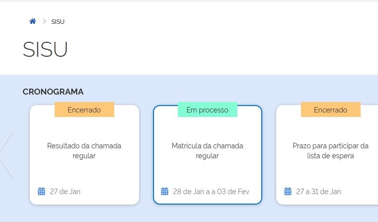 Sisu 2025: aprovados na chamada regular têm até esta segunda para realizar a matrícula