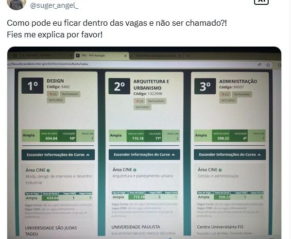 Fies 2025: MEC nega que tenha havido erro no sistema de pré-seleção do programa; cronograma segue inalterado