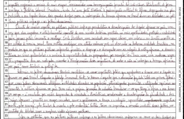 Enem 2024: ‘Espelhos’ da redação são divulgados; leia texto que obteve nota mil